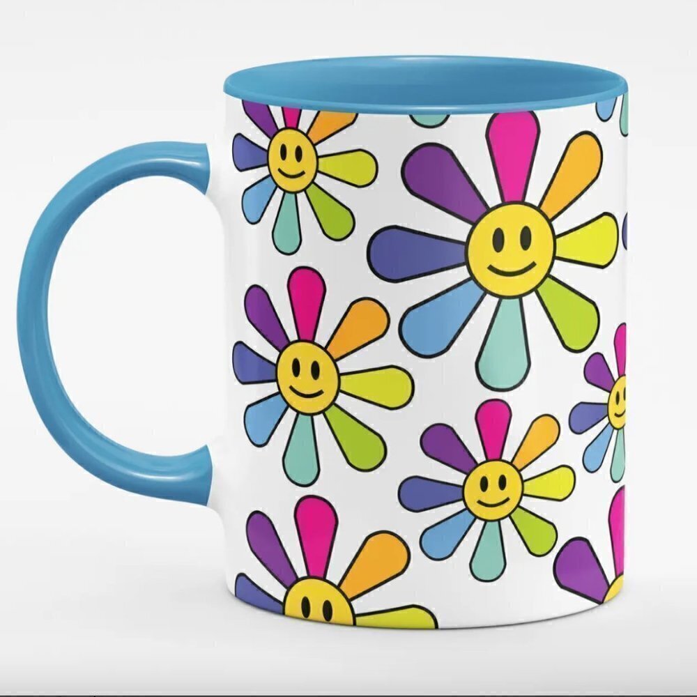 SMILEY FLOWER COFFEE MUG